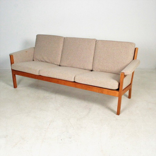 GE40 Scandinavische sofa in eikenhout, gestempeld Hans J. Wegner voor Getama, jaren 60