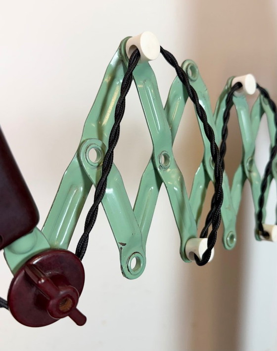 Image 1 of Industrial East German Scissor Lamp from VEB Zweckleuchtenbau Dresden, 1950s