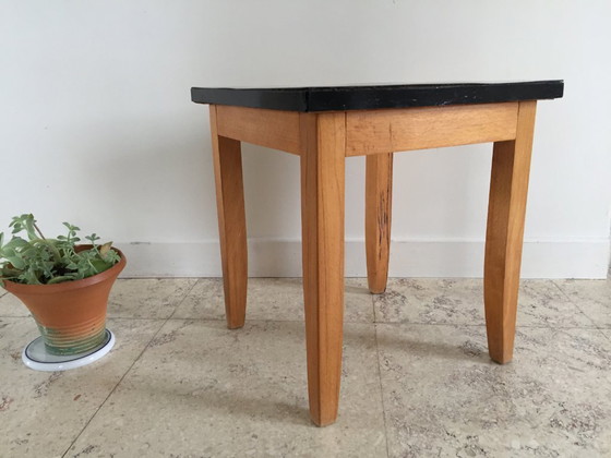 Image 1 of LOW TABOURET or LOW TABLE in FORMICA and VINTAGE wood