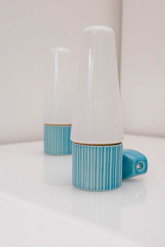 Applique in stile Mid-Century Modern di Sigvard Bernadotte per Ifö, set da 2 pezzi. – Jakobsson, Porcelain (photo 3 of 14)