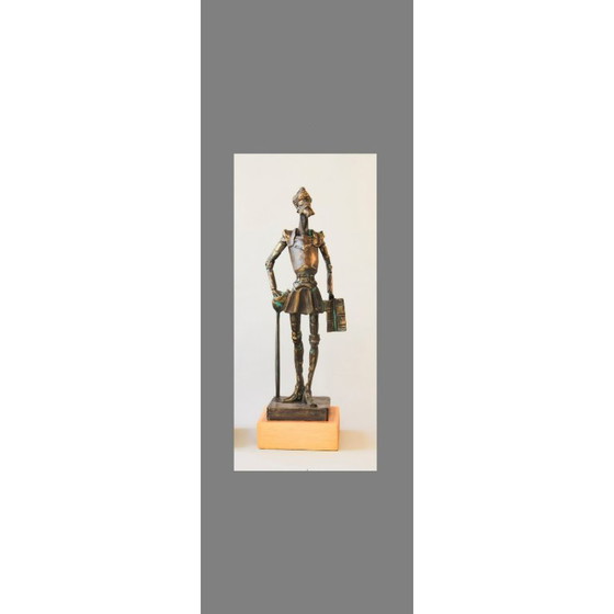Image 1 of Esculturas de Don Quijote y Sancho. Acabado en mármolina patinaden bronce.Don Quijote y Sancho. Escultura decorativas baratas.