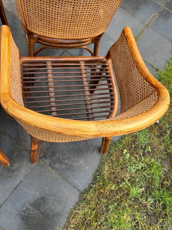 Image 1 of Juego de 4 sillas de ratán estilo MCGuire
