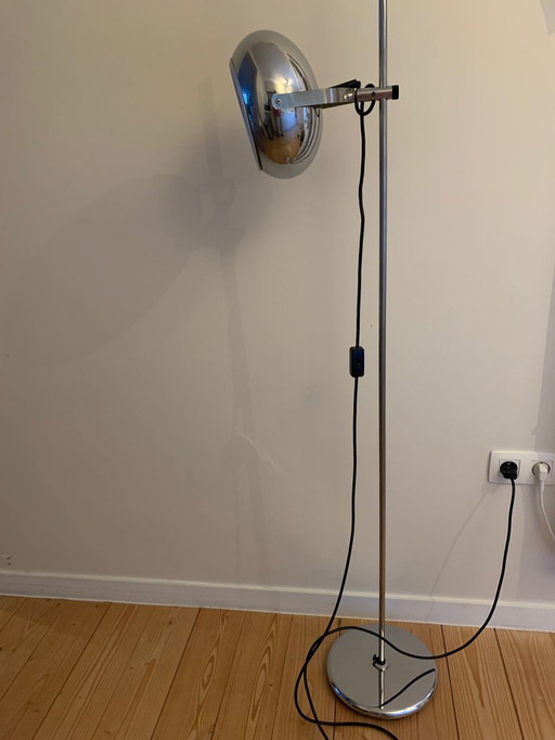 Space Age Oogbol Vloerlamp in Chroom