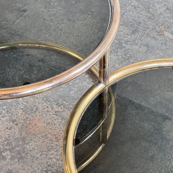 Image 1 of Milo Baughman Style Tubular Coffee Table, 1980