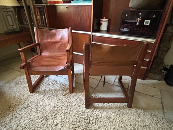 Pair of Paco Muños armchairs, Darro edition, Razzia model, 1959 – Leather (photo 5 of 11)