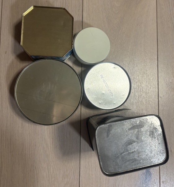 5-Piece Set European Vintage Collectible Tins – Nostalgia & Art Nouveau – Overig, Decorative Objects, Metal (photo 10 of 11)