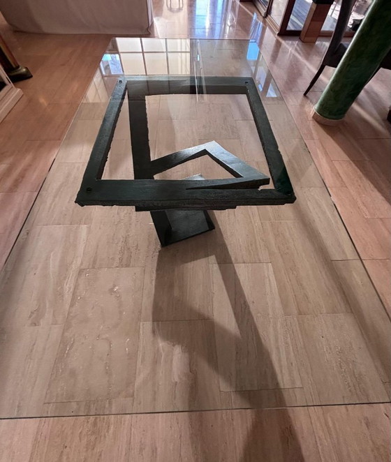 Roche Bobois Tafel, ontwerp van Maurice Barilone – Eettafels, Crystal, Iron (photo 3 of 5)