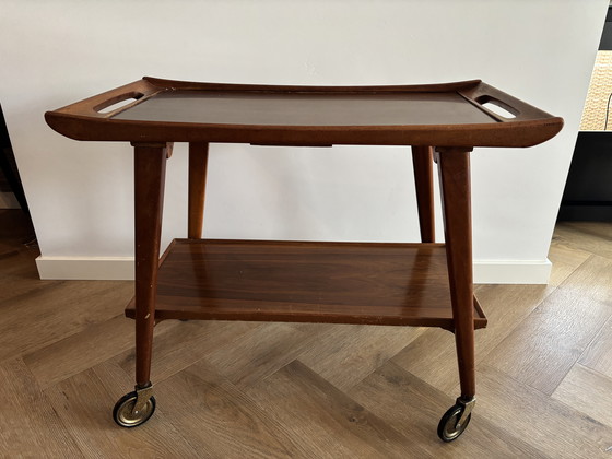 Image 1 of Vintage OPAL houten Barwagen / Serveerwagen - Jaren 50