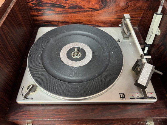 Image 1 of Mid-Century Blaupunkt Arizona Stereo Console with Integrated PE2010 Turntable and Matched Rosewood Veneer Speakers, Germany 1960