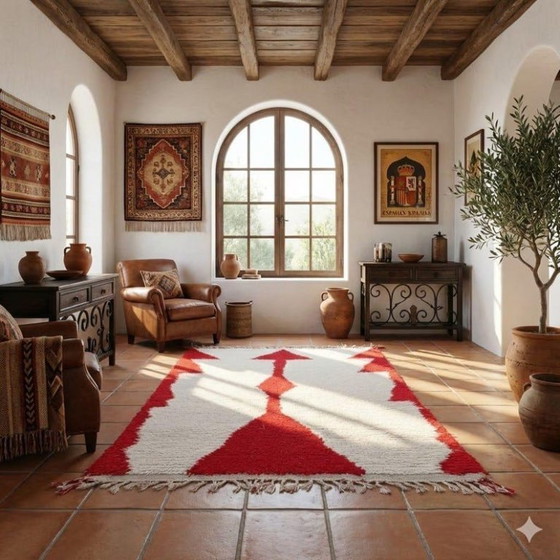 Image 1 of Tappeto marocchino decorato, realizzato a mano, 250 cm x 150 cm