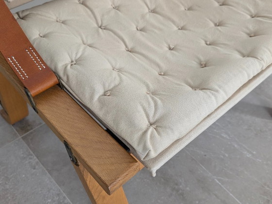 Image 1 of Fauteuil danois avec sangles en toile et cuir, XXe siècle