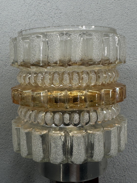 Image 1 of Vintage wall lamp with glass and wood