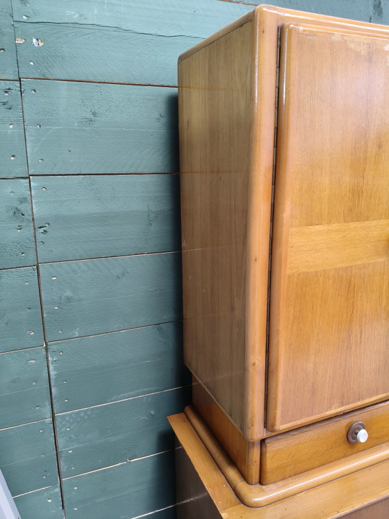 Vintage Art Deco Style Buffet Cabinet – Sideboard cabinet, Glass, Wood (photo 8 of 12)