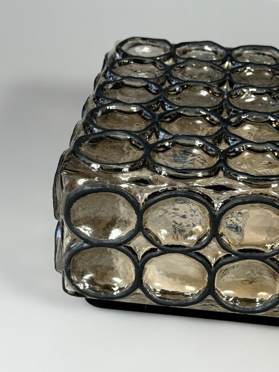 Image 1 of Lámpara de techo de los años 60/70, Glashütte Limburg, Alemania, plafoniere, vidrio y metal.