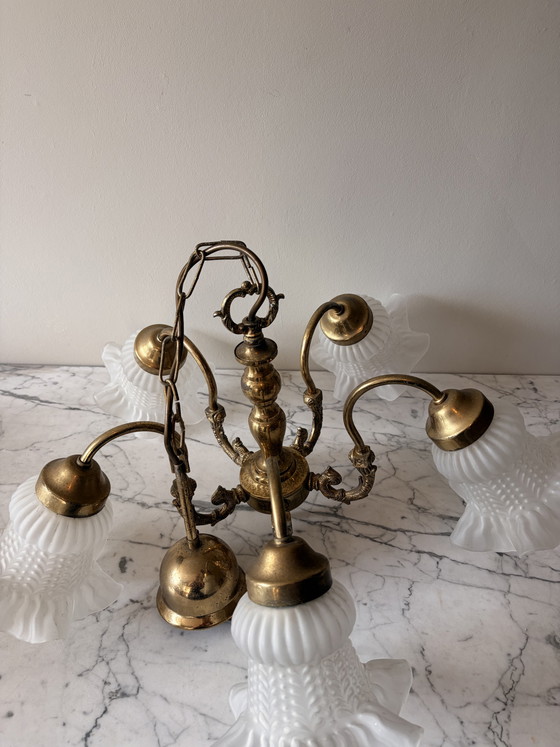 Image 1 of Antieke Gouden Kroonluchter