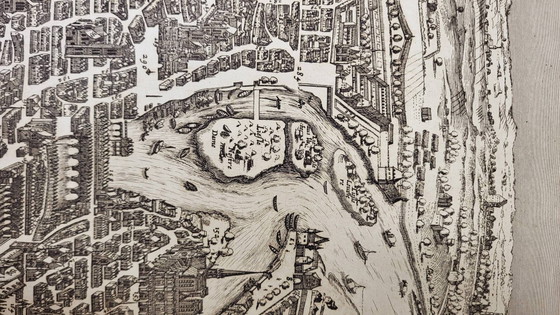 19th century engraving / Plan of Paris / Plan of Visscher – Decorative Objects, Paper (photo 9 of 11)