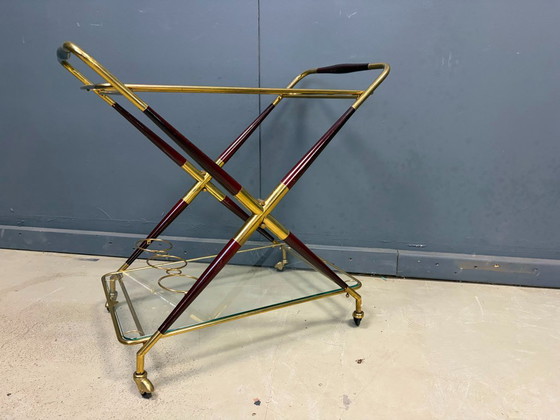 Carrello di servizio italiano vintage di Cesare Lacca, anni '50 – Carrelli bar, Glass, Wood (photo 10 of 11)