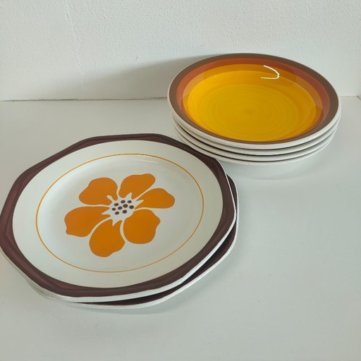 Juego de 6 platos vintage de Giovanni Valdarno para Ironstone