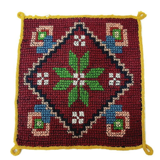 Vintage, hand-woven wool tapestry or small rug