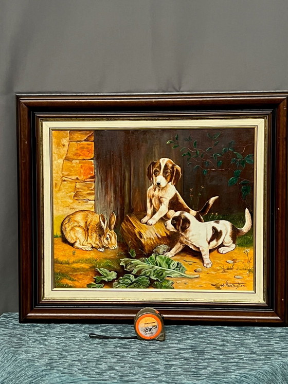 Willy van Buyten (born 1935-). Painting "Surprise". Oil on canvas. – Paintings & Drawings (photo 3 of 8)