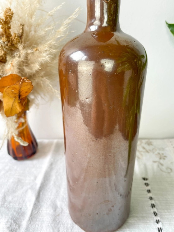 Bouteille vintage en grès marron irisé – Verres et carafes (photo 4 of 9)