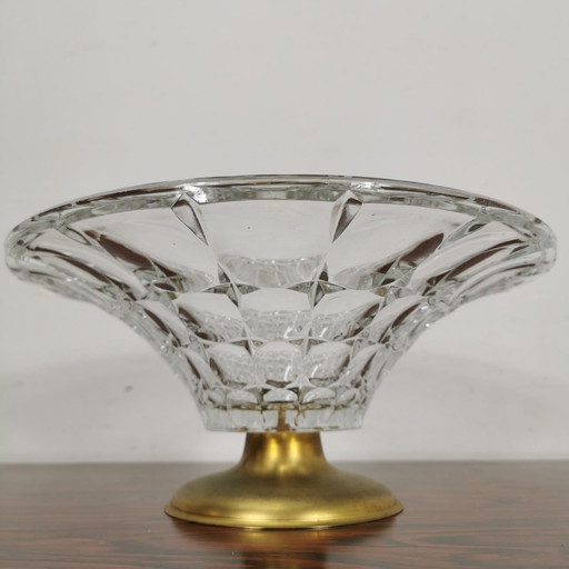 Vintage Hollywood Regency Crystal Bowl, Fruit Bowl