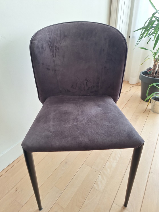 Image 1 of Eettafel Loosdrecht naturel eiken met metalen frame en vier antraciet stoelen