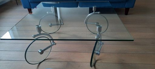 Glass coffee table 'Wheels' by Kare-design