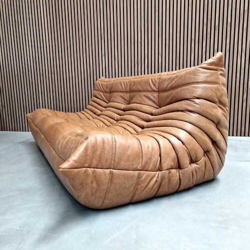 Ligne Roset Togo - Natural Leather Cognac Three Seater