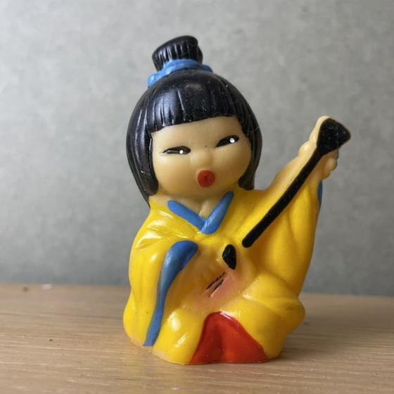 Set of 3 Japanese figurines netsuke made in the USSR 1970s, Decorative Objects, Rubber, Multi Color (photo 4 of 7)