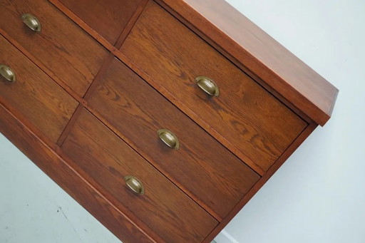 Grote vintage Nederlandse eiken Art Deco winkelkast / dressoir, jaren 1930