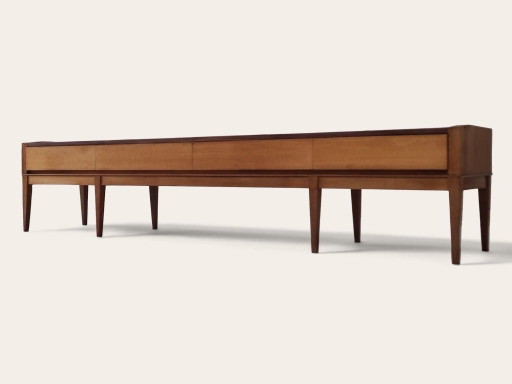 Lowboard Mid-Century – vitrinekasten, Wood