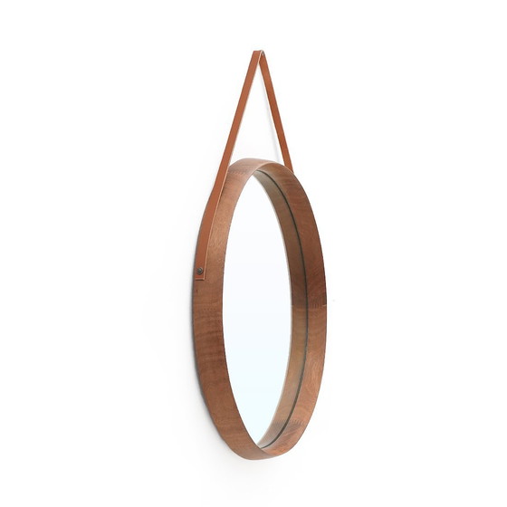 Image 1 of Round mirror with teak frame, 1960s