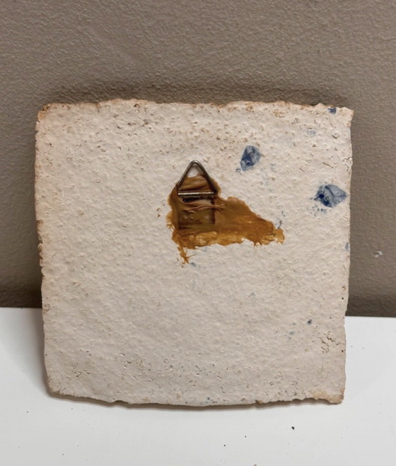 Image 1 of Brutalist Studio Ceramics | Sunflower Relief | Vintage Folk Art 1970s