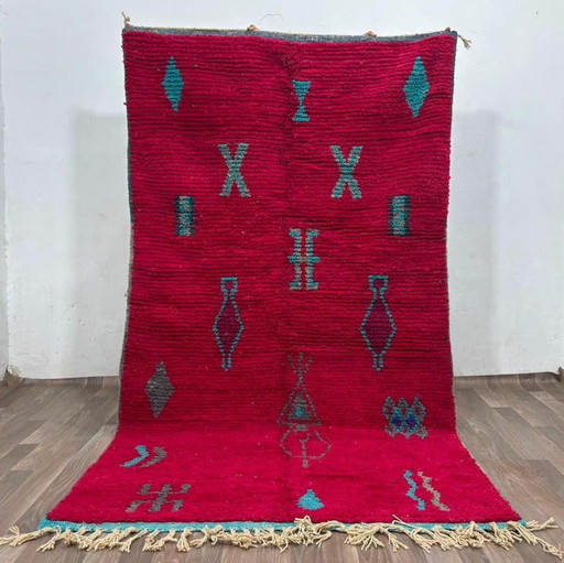Magnifique Tapis Rouge en Laine 150/250cm – vloerkleden en tapijten, Wool