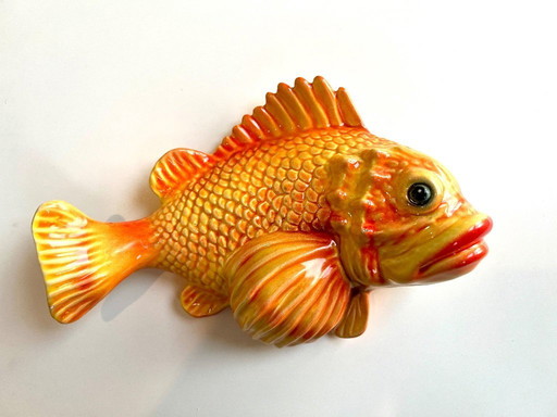 Italian Fish Ceramic Wall-Hanging Figure. 20cm. 1980's.