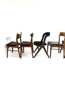Juego de 8 sillas de comedor danesas combinables, década de 1960.