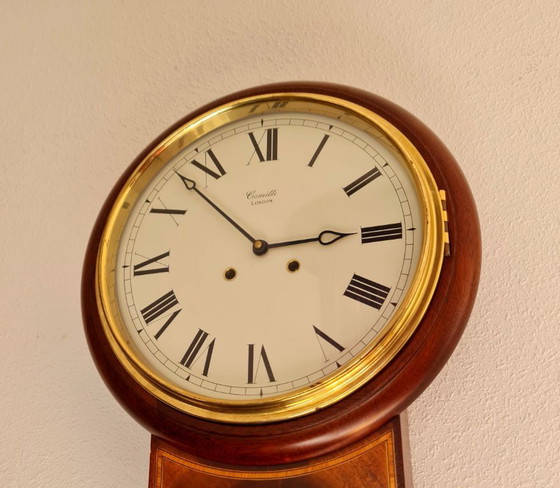 Image 1 of Comitti wall clock drop dial beautiful wood good condition