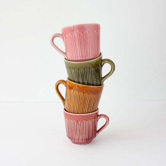 Image 1 of Set aus Keramik-Kaffeetassen und Milchkännchen von Secla, 1970er Jahre