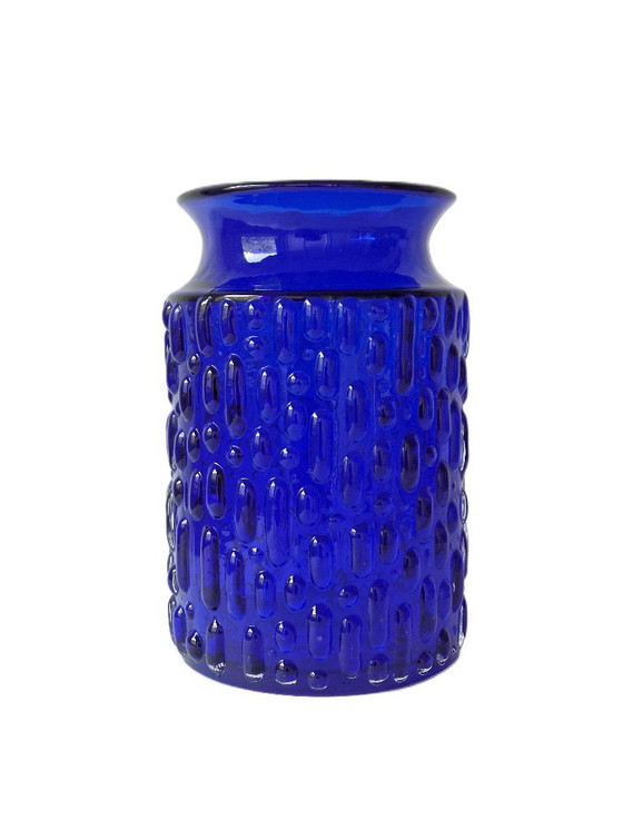 Image 1 of Eneryda Glasbruk - Kobaltblauwe vaas en schaal - 60s