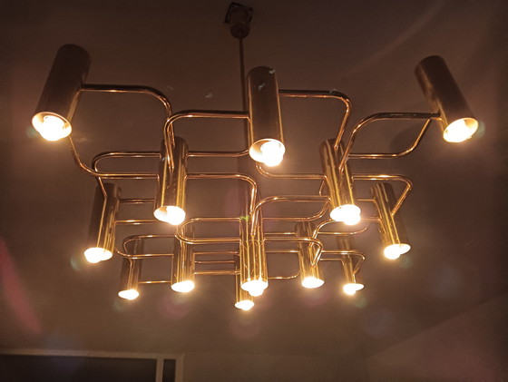 Image 1 of Lampadario vintage in ottone anni Cinquanta