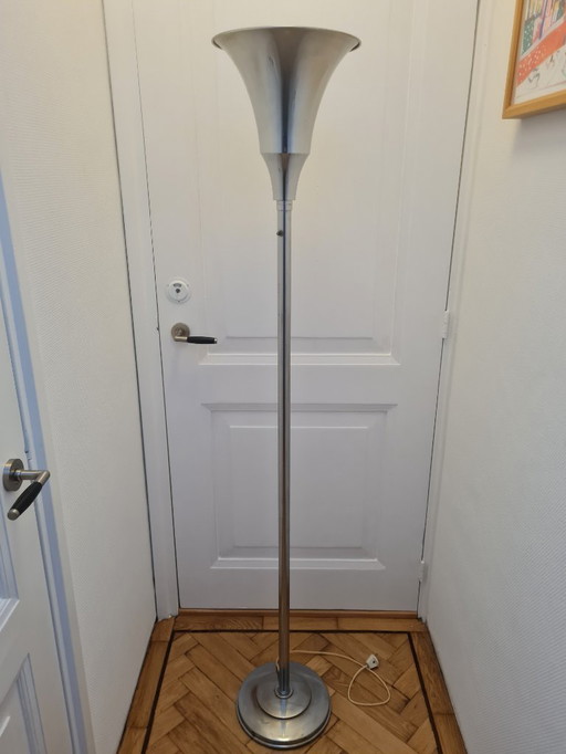 Art Deco vloerlamp, nikkelchroom, jaren 30