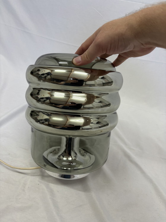 Vintage Peill & Putzler Space Age Table Lamp Smoked Glass (photo 6 of 11)