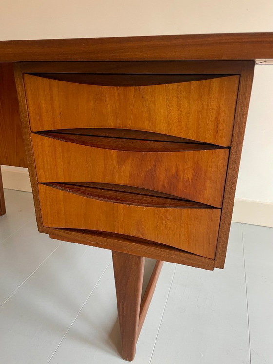 Image 1 of Vintage Danish Teak Executive Desk – Omann Jun / Vodder Style
