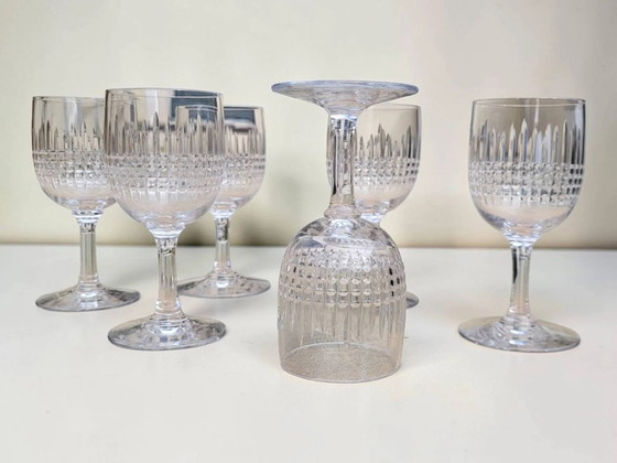 6 calici da vino tagliati - porto in cristallo Baccarat / Nancy – Bicchieri e caraffe, Vetro, Art Deco (photo 5 of 7)