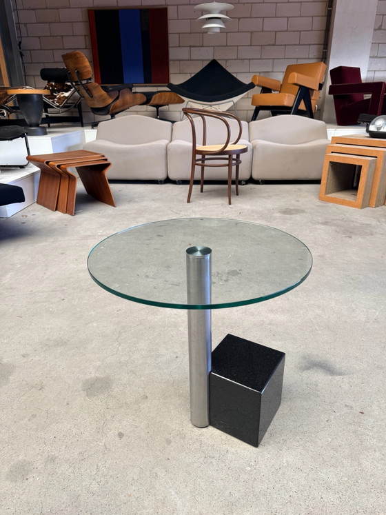 Metaform HK-2 Side table, Hank Kwint (stock:2), Glass, Metal, Black (photo 3 of 9)