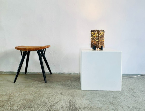 Image 1 of Lampada da tavolo brutalista con paralume in rame di Aimo Tukiainen per Oy Moonlight, Finlandia, anni '70