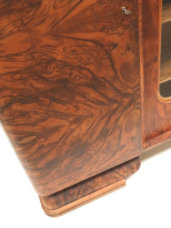 Image 1 of Large vintage Art Deco walnut cabinet made in the 1930s