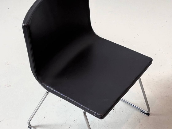 4 Sedie in Pelle IKEA Bernhard di Ola Wihlborg, Nero / Cromo – Sedie da camera, Leather (photo 8 of 15)