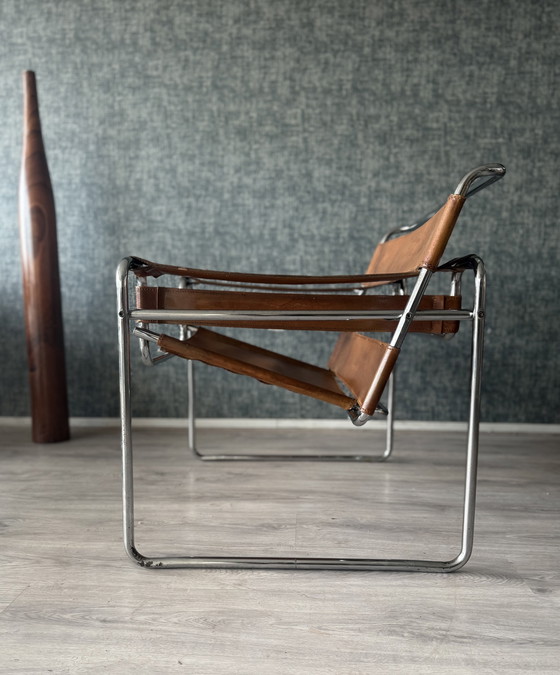 Image 1 of Sedia vintage "Wassily", pelle color cognac, Italia, anni '70